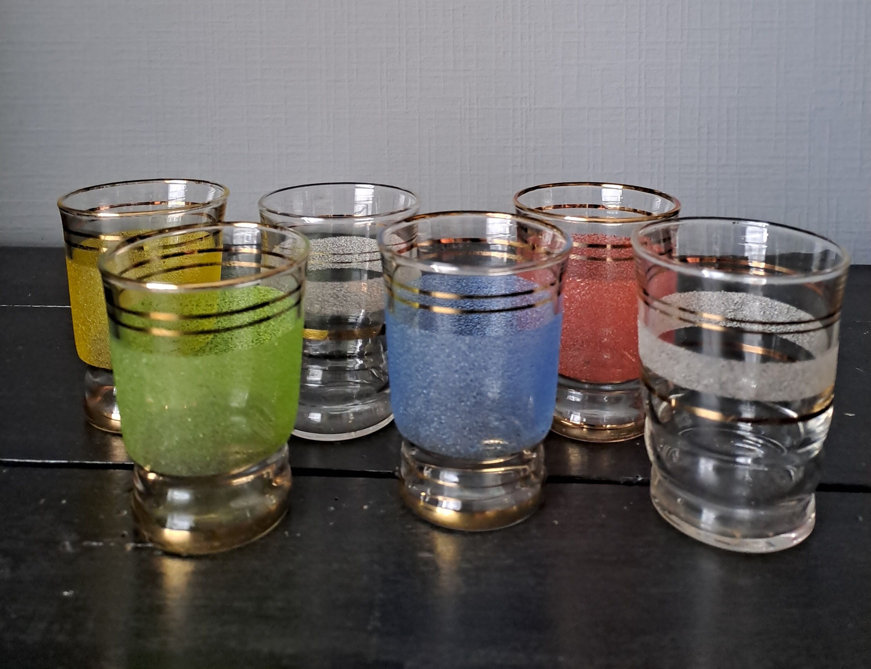 Suite of 6 granite glasses