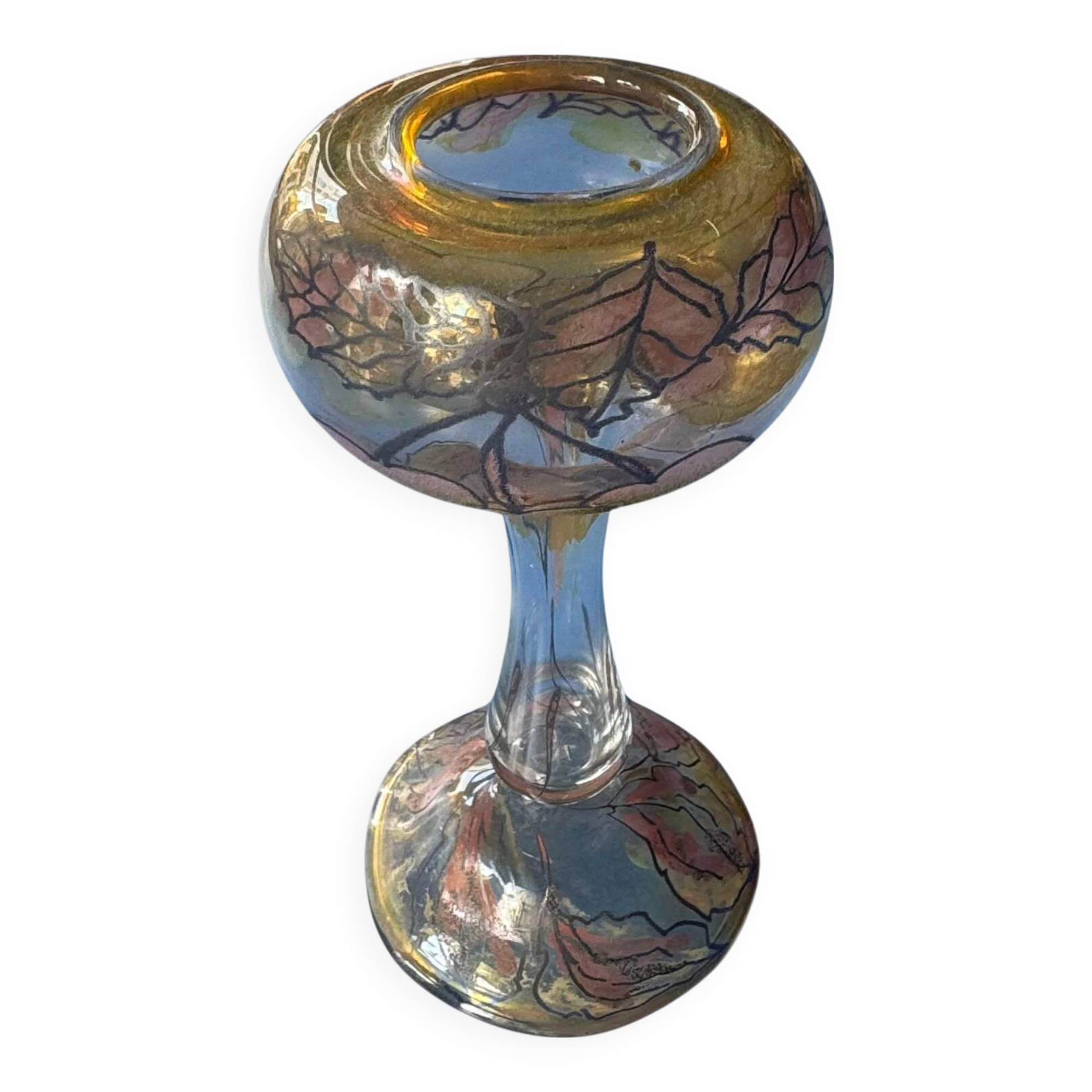 Glass vase signed Vera Walther – German art glassworks, 19th century