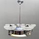 Art Deco Chrome Chandelier with Glass Bowl Shades
