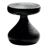 Pawn Black - Stool, side table, end table in solid mango wood.