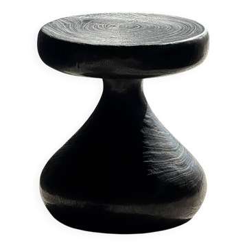 Pawn Black - Stool, side table, end table in solid mango wood.