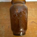 Vintage henkel amber molded glass vase, 1960s, germany