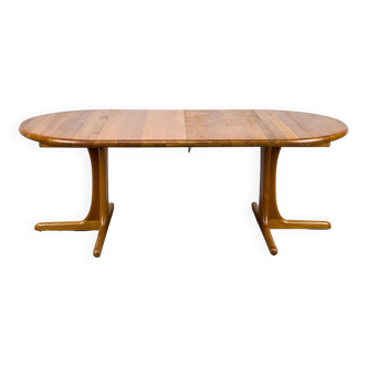 Table à manger ronde extensible danoise en teck, 1980s