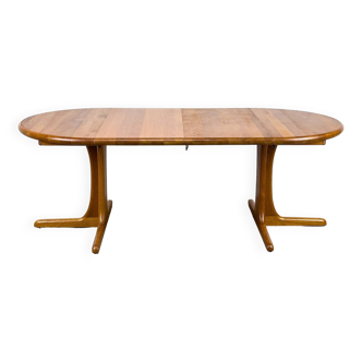 Danish Round Extendable Dining Table in Teak, 1980s