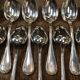 Set of 12 silver-plated soup spoons from Christofle, Rubans model
