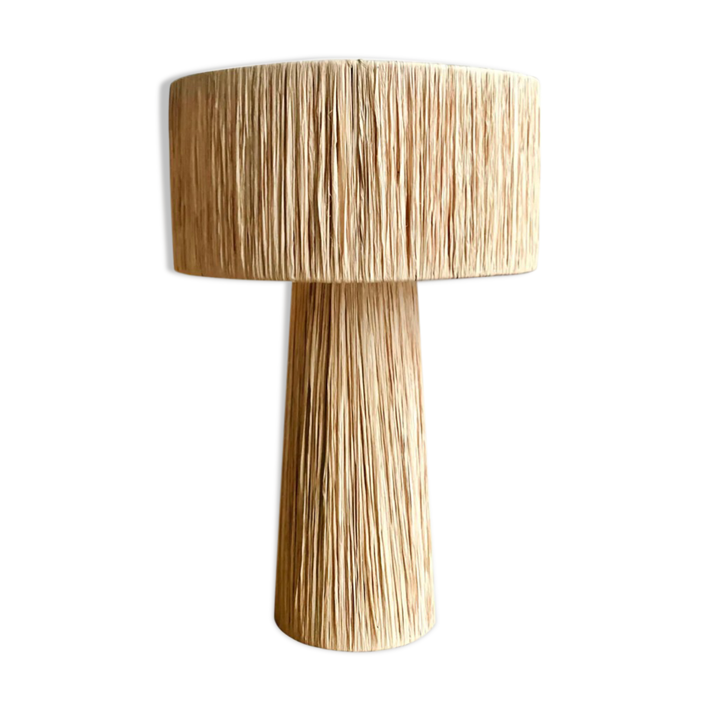 Minimalist rattan bedside lamp size L