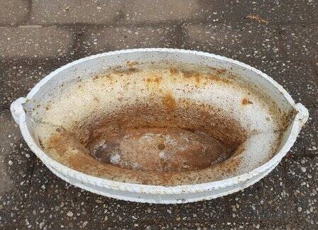 French cast iron oval jardinière planter white