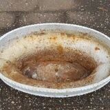 French cast iron oval jardinière planter white