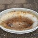 French cast iron oval jardinière planter white