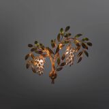 Grande applique murale dorée "Wisteria" de Hans Kögl, Allemagne années 1970