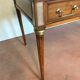 Louis XVI-style flat desk Merisier Red leather top 20th century