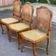 2 Louis XV style chairs in solid oak with rush seating from La Meublerie Meulin.