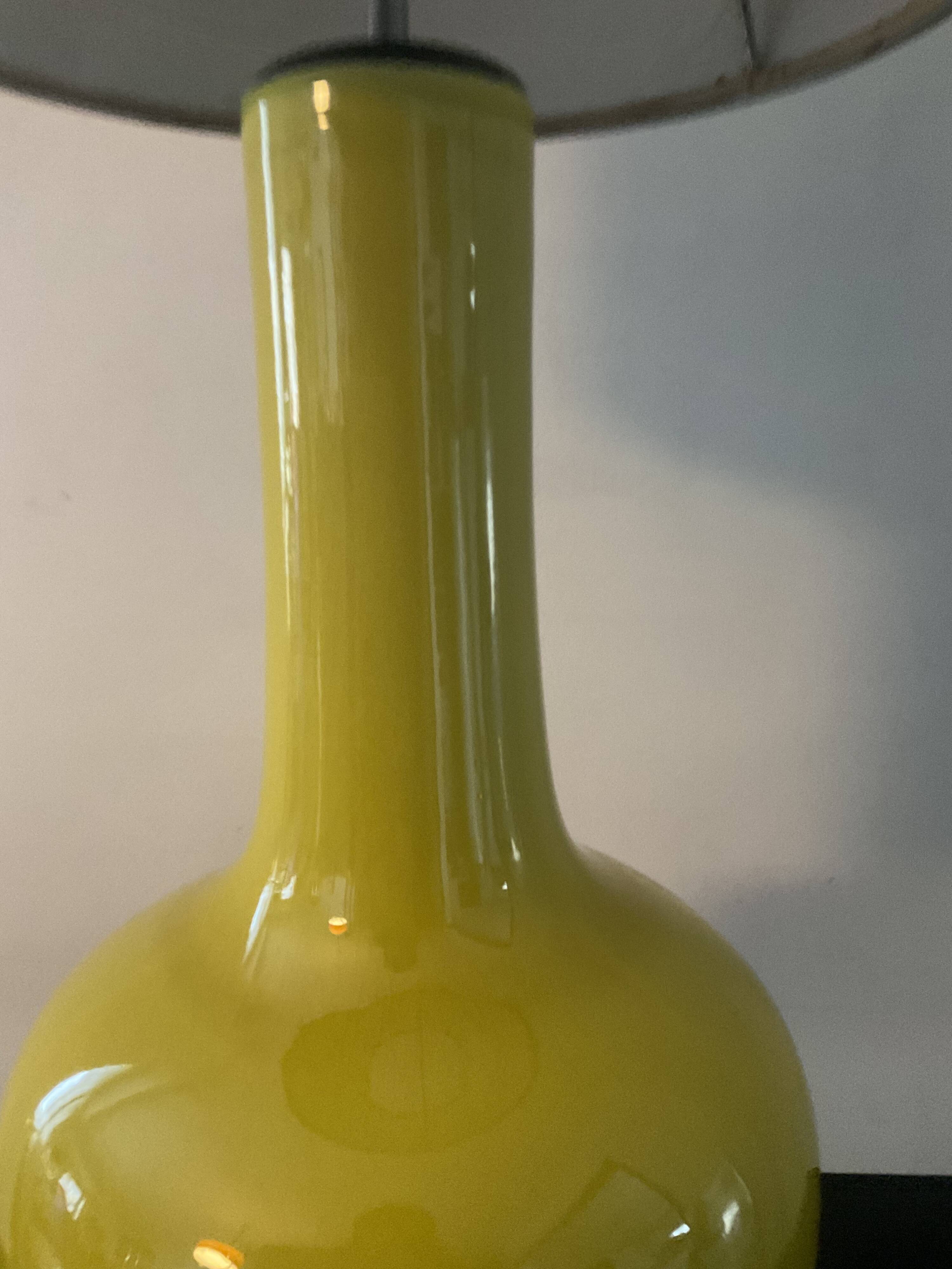 Vintage ceramic and chrome metal lamp from the 60s and 70s