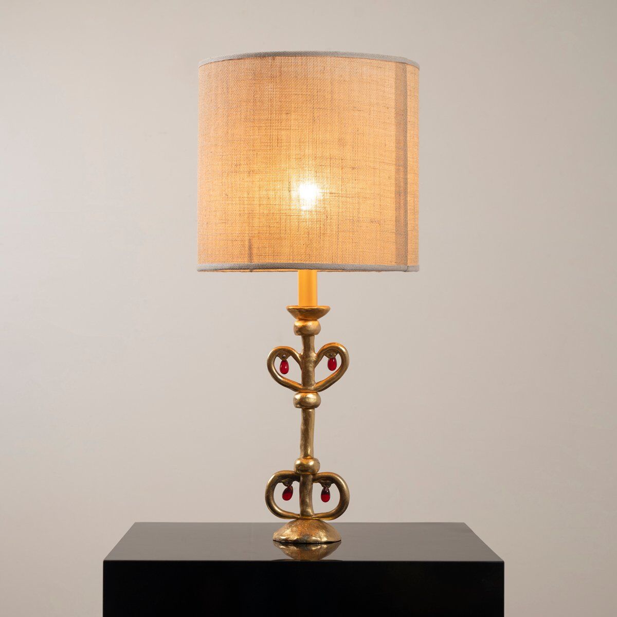 Bronze lamp by Constance D for Lucien Gau