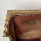 Two Louis XVI style wing chairs in gilded wood, 20th century