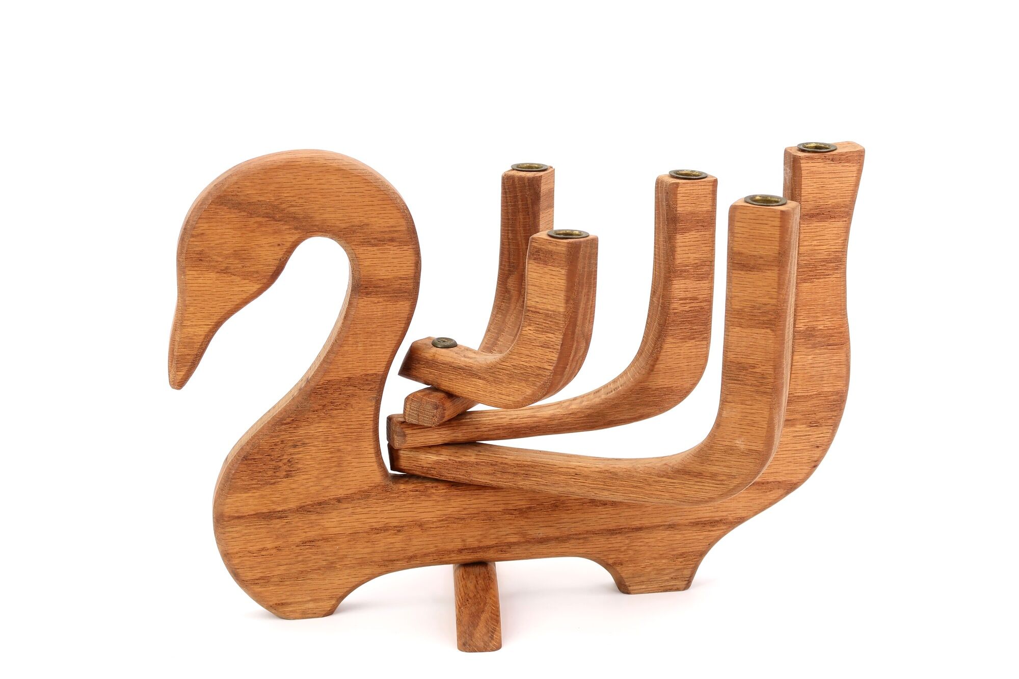 Folding wooden candle holder in the shape of a bird, 70s