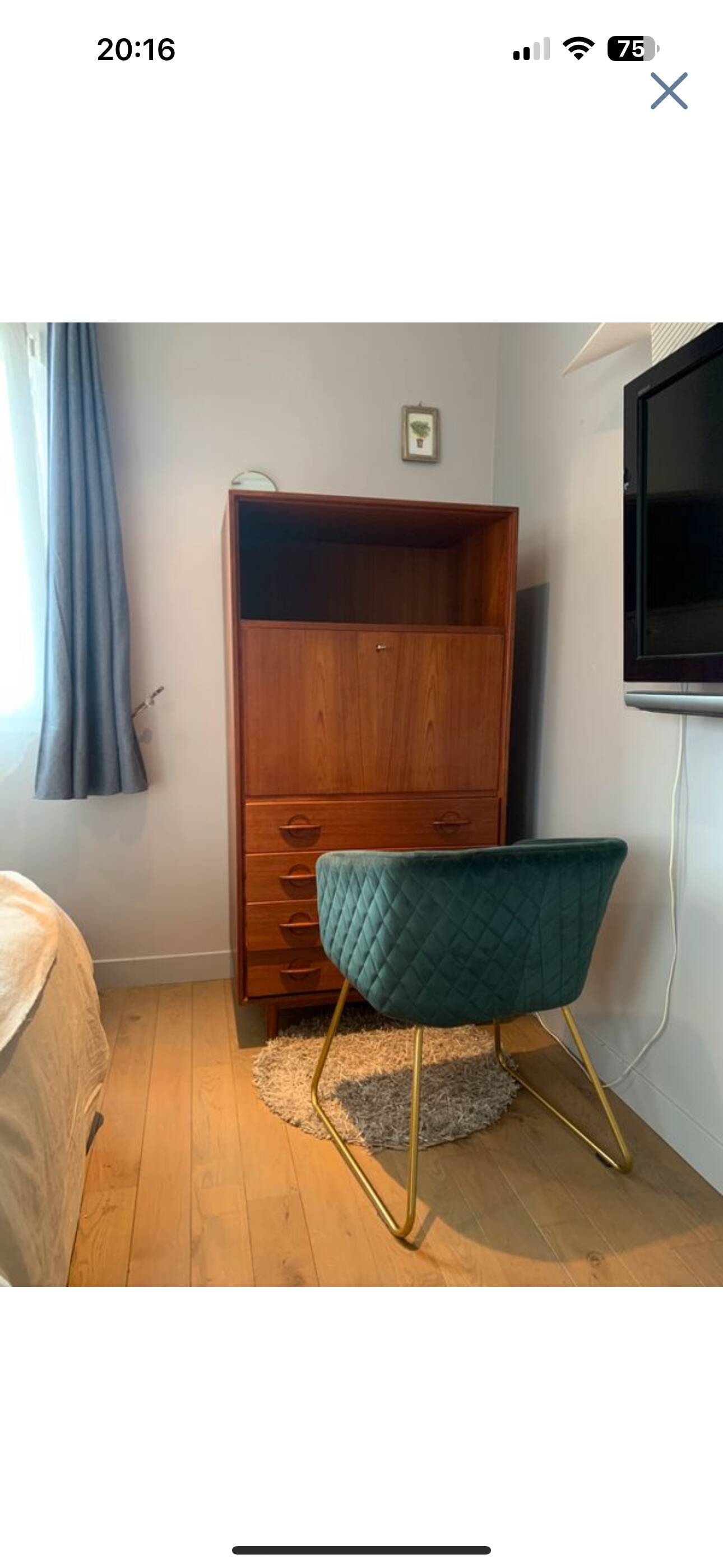 SwissTeak solid teak secretary from the 60s