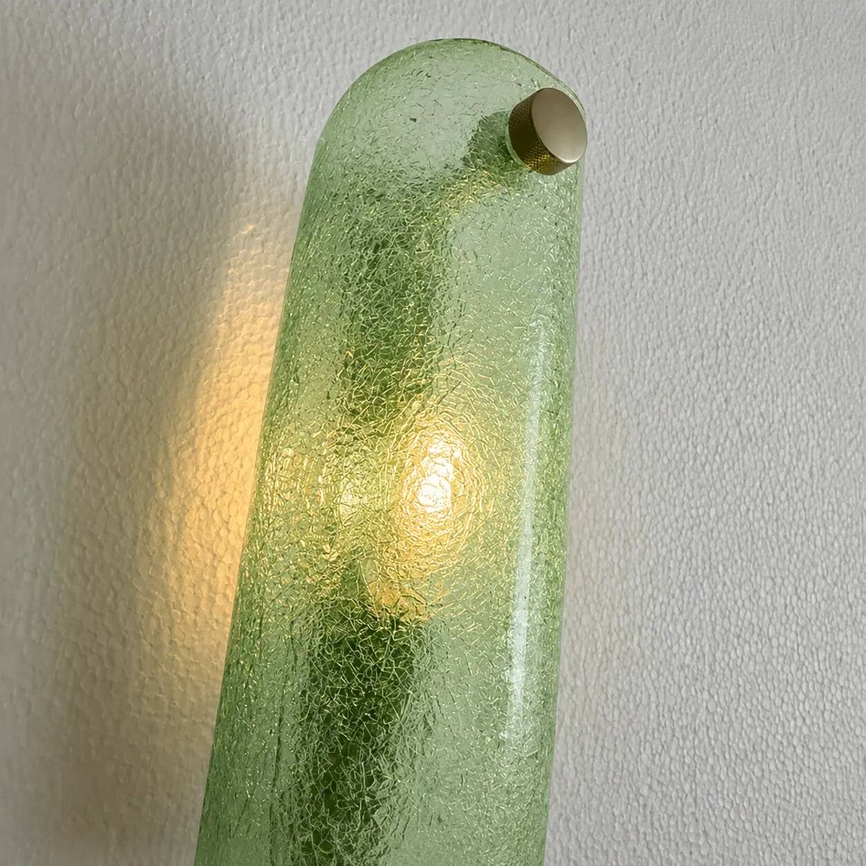 Contemporary Modern Green Graniglia ”Canalina" Murano Glass Wall Sconce-Set