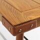 Jacques Adnet dining table oak red leather brass 1950