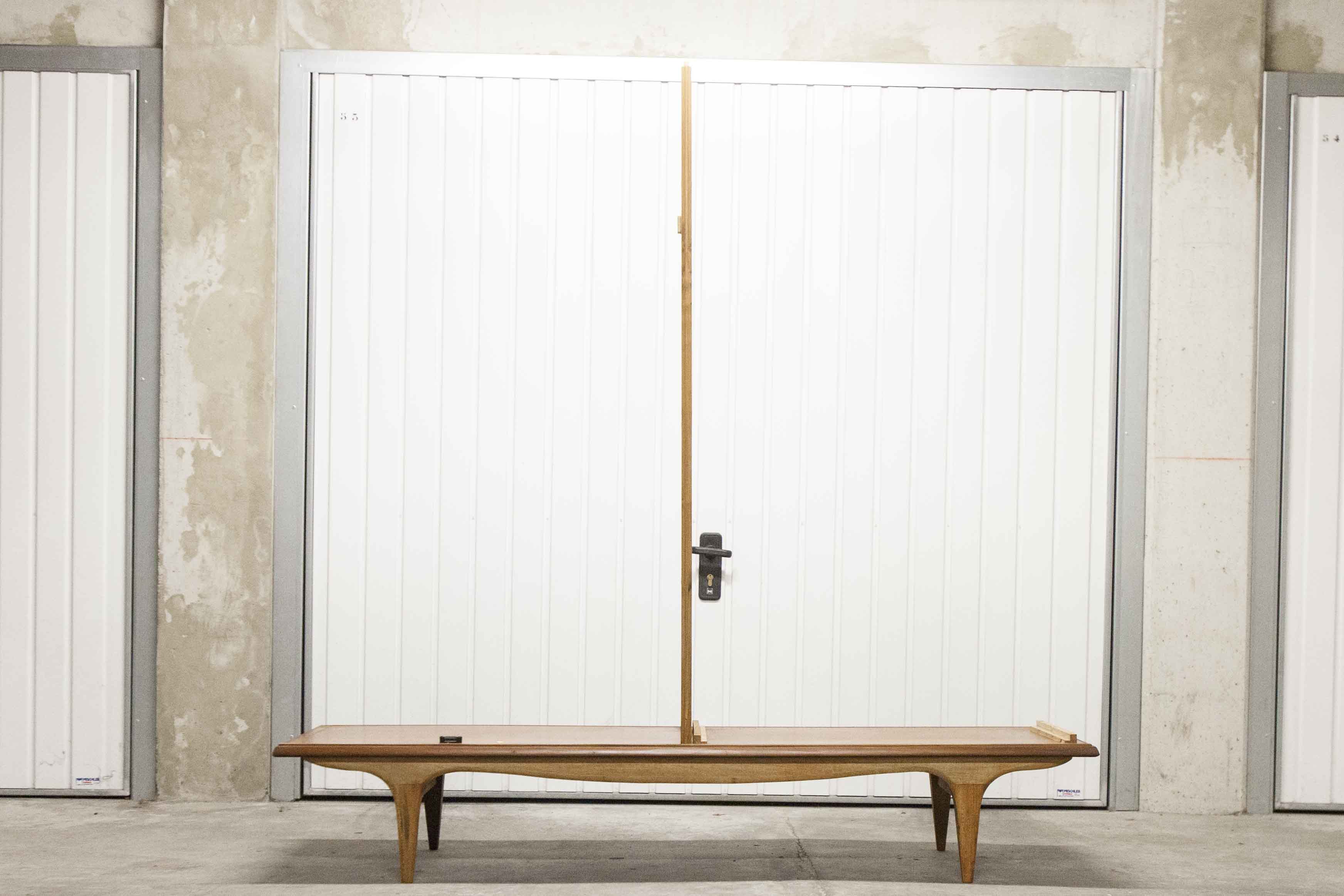 Scandinavian teak cabinet 1960 with mounting plan