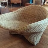 Vintage rattan meditation chair