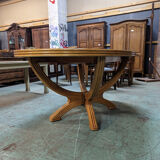 1980s dining room in rattan and oak veneer
