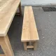 2 stripped farmhouse benches in solid oak, 1970, 175cm.