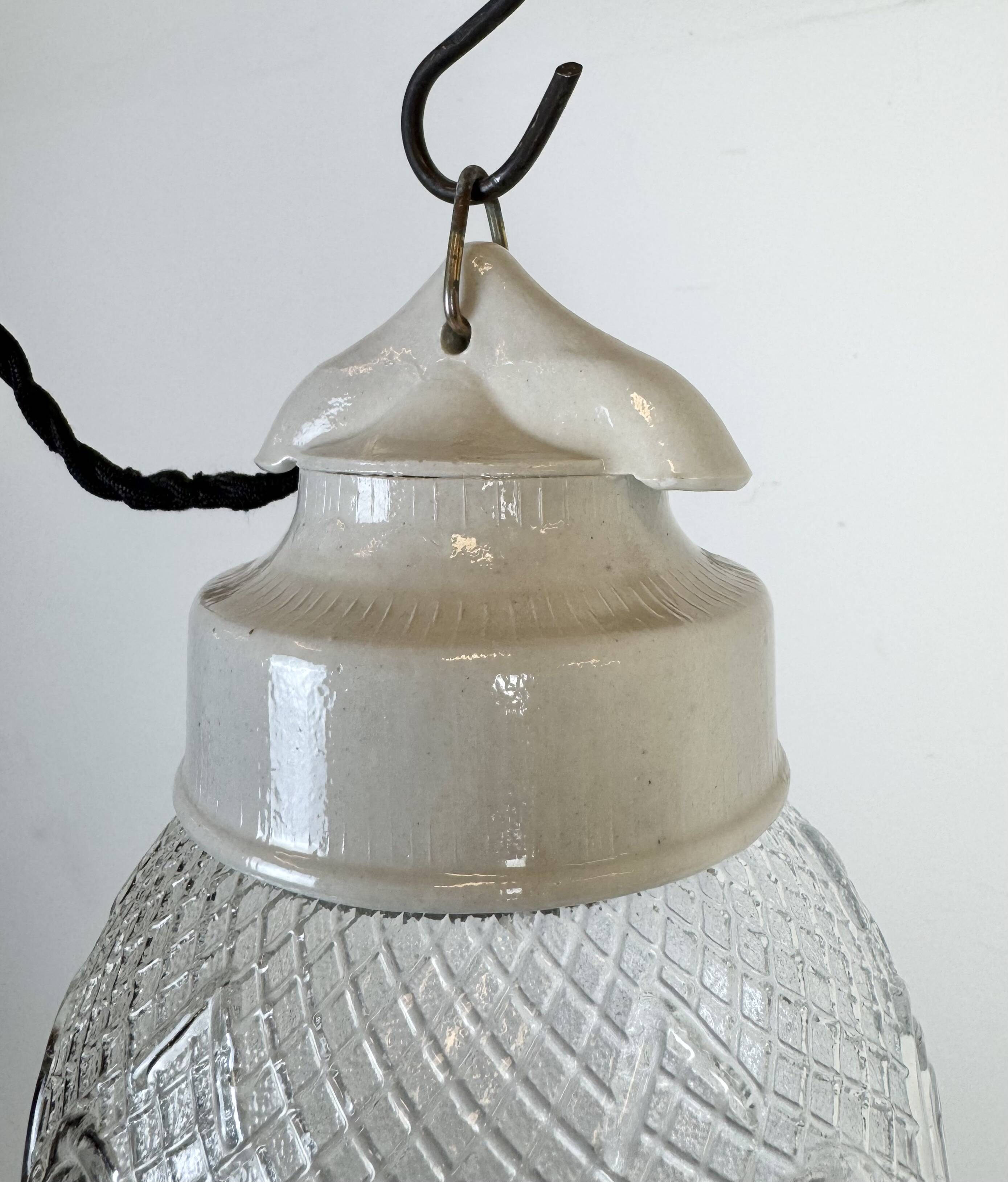 Vintage White Porcelain Pendant Light, 1970s