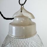 Vintage White Porcelain Pendant Light, 1970s