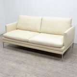 Zanotta white leather sofa