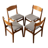 Suite de 4 chaises de salle à manger, années 1960