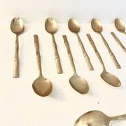 12 gold-plated brass teaspoons, Hollywood Regency – circa 1970