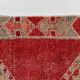 Tapis kilim ancien tons rouges et gris, motifs géométriques turcs,99x343 Cm