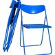 Ensemble de 3 chaises pliantes vintage TED IKEA bleues des années 1980 Nield Gammelgaard.