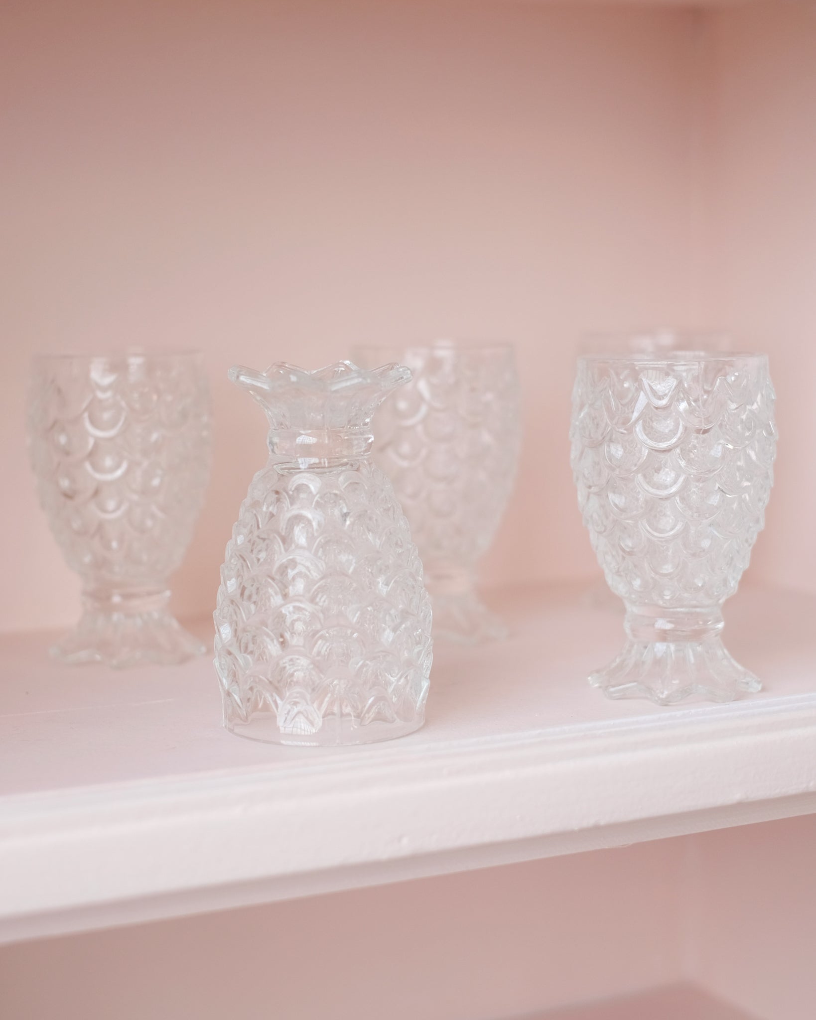 6 verres ananas vintage