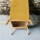 Fauteuil moutarde - bois et velours