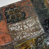 Coffee table in enamelled lava stone