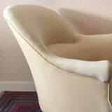 Toad armchair in yellow cotton