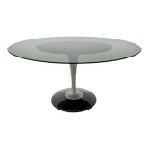 Table tulipe ovale de Chromcraft en plexiglas et aluminium, USA 1970