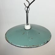 Industrial petrol enamel pendant light, 1970s