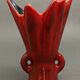 Free form red ceramic vase 1960 by J.L. or J.C.