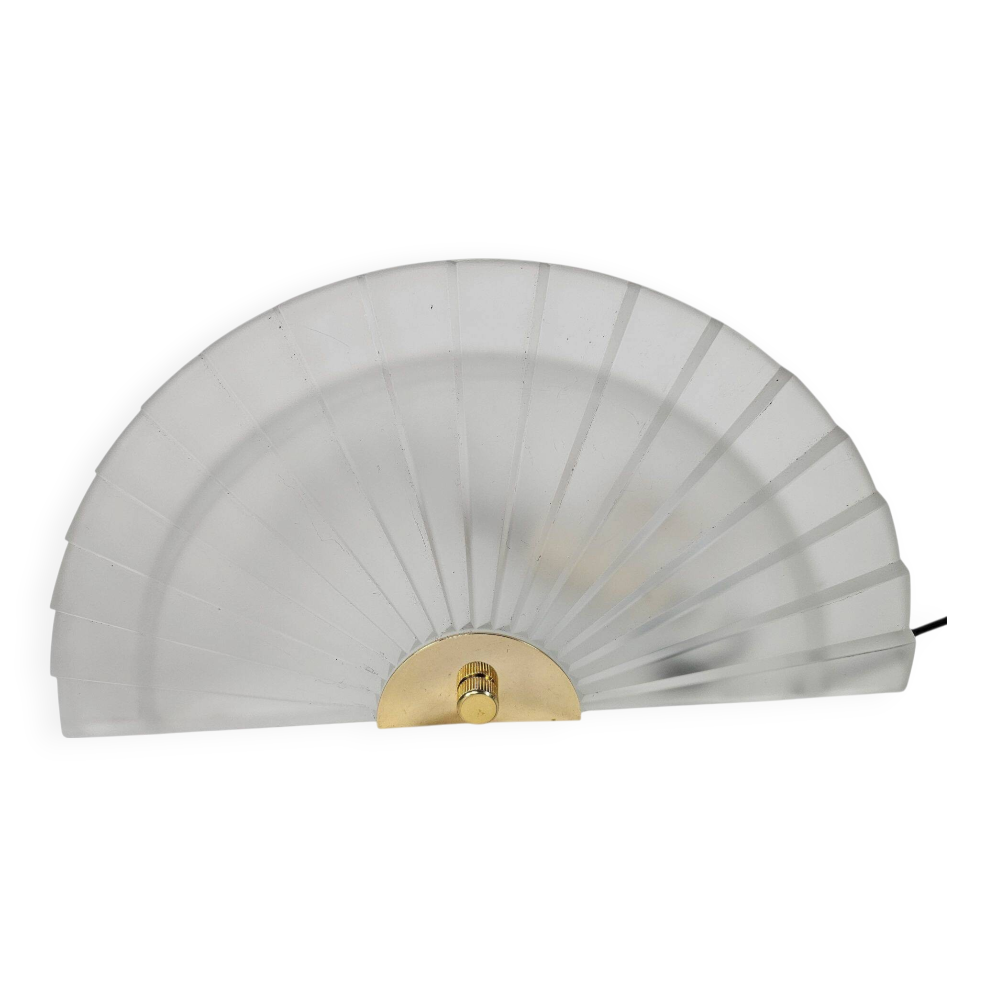 Happy Light - 'Waaier' - wandlamp - geperst glas - metaal - 90's