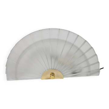 Happy Light - 'Waaier' - wandlamp - geperst glas - metaal - 90's