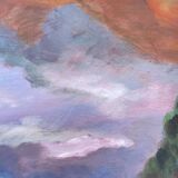 Tableau ancien peinture abstraite paysage
