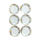 Lot of 6 porcelain dessert plates 70s