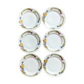 Lot de 6 assiettes à dessert en porcelaine années 70