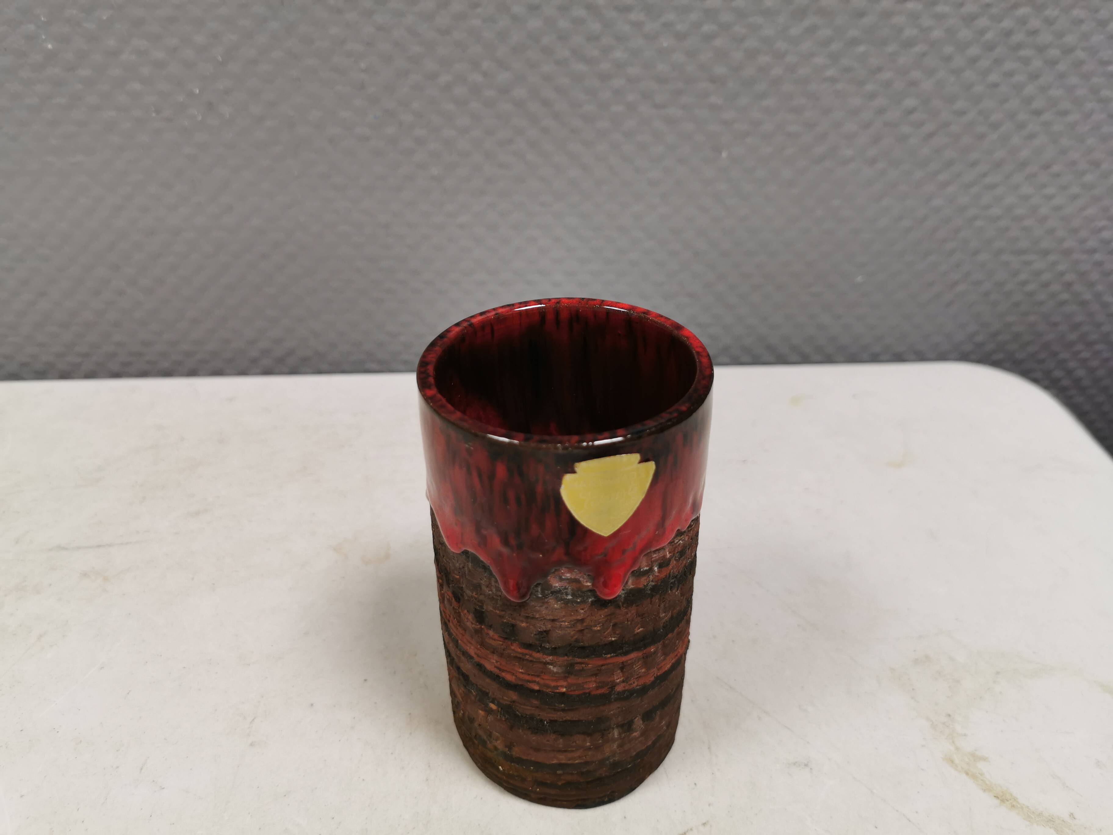 Vase with run-glaze, Denmark, 1970s. Made by Ernst Faxe