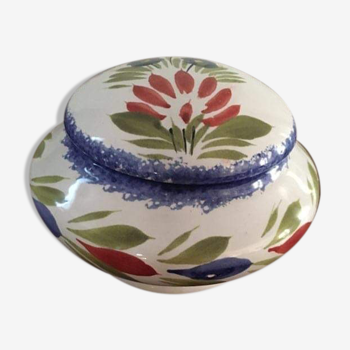 Round hand-painted faience candy