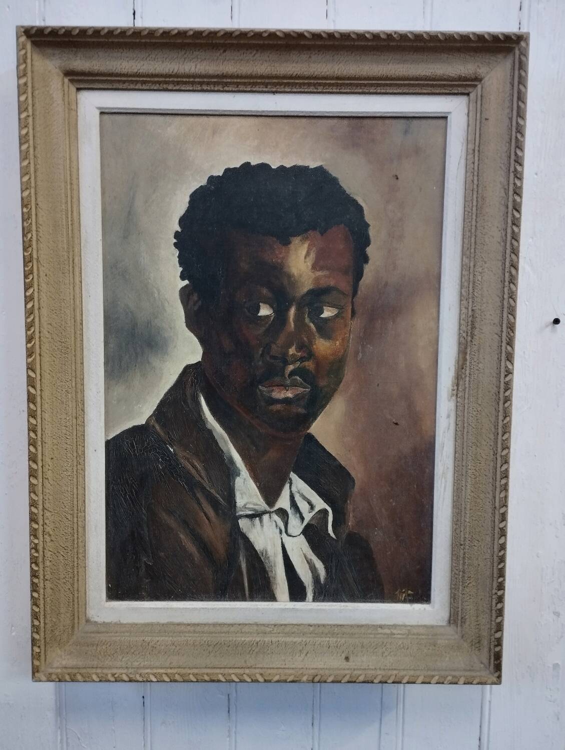 Painting portrait of man oil on canvas