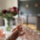 Set of 15 Arcoroc pink wine glasses
